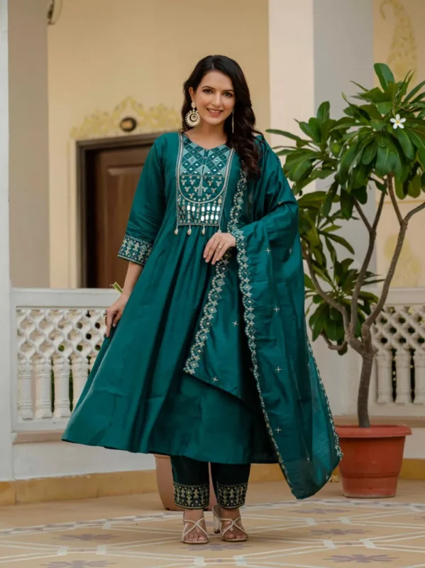 Stylish Lila 126 Roman Silk Mirror Work Readymade Dress Wholesale 2026