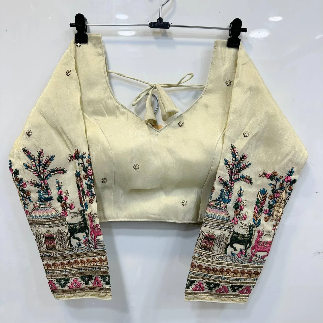Launching Mrunal Figer Simmer Tissue Viscos Embroidery Readymade Blouse 2026