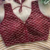 Latest Mrunal 2004 Chandrika Italian Silk Wedding Embroidery Readymade Blouse 2026