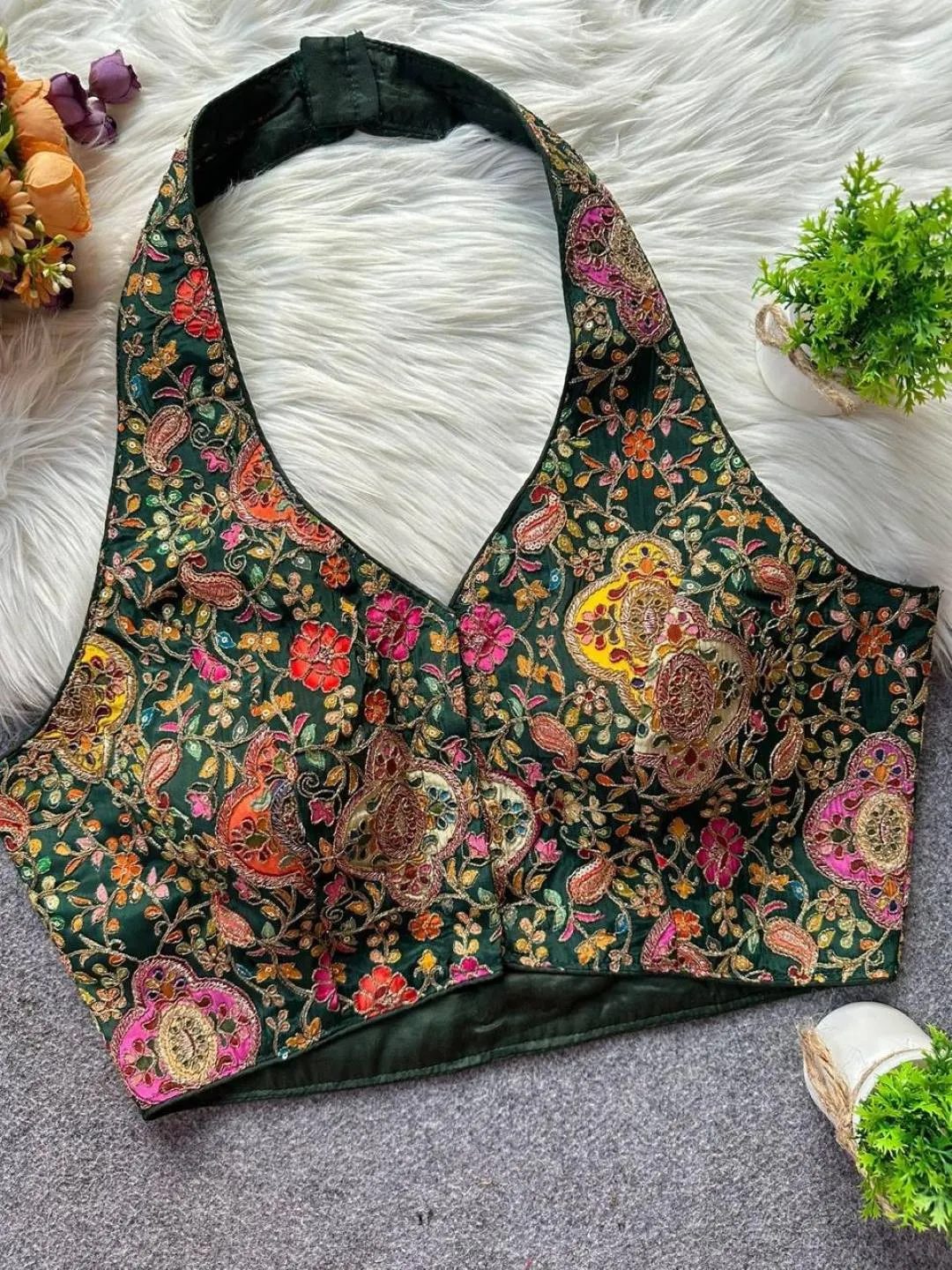 Stylish Mrunal Halter Position Viscose Crepe Readymade Blouse Wholesale 2026