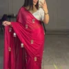 Latest WMS Soft Chinnon Shiny Party Wear Saree Wholesale Surat 2026