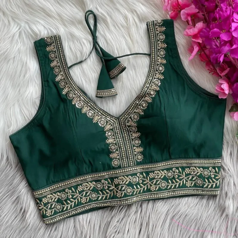Buy Mrunal 312 Mahi Roman Silk Embroidery Festival Readymade Blouse 2026