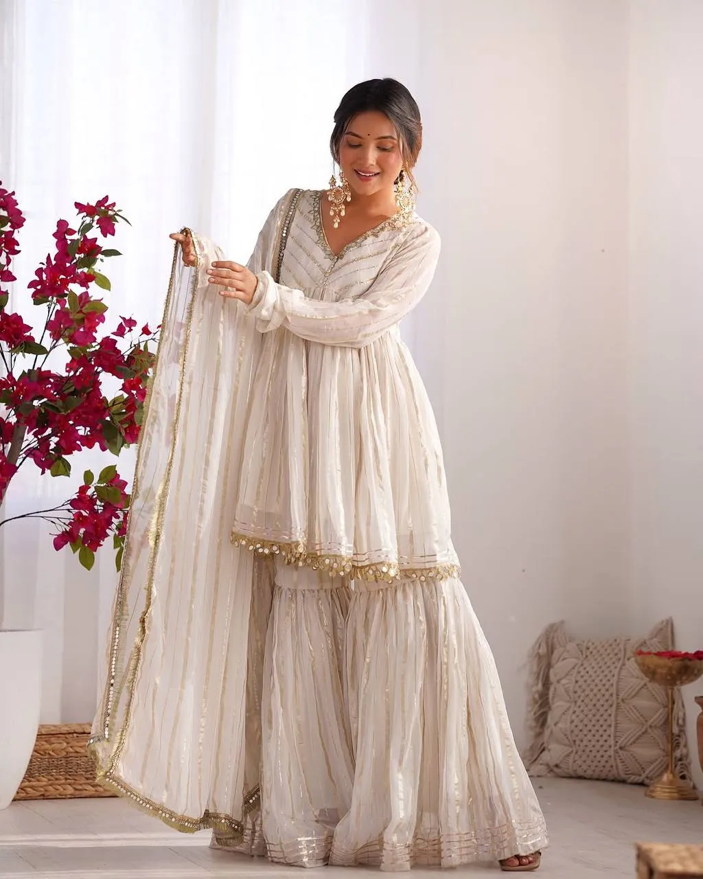 Stylish Sabina 5300 Mal Chanderi Mirror Handwork Sharara Suit Wholesale 2026