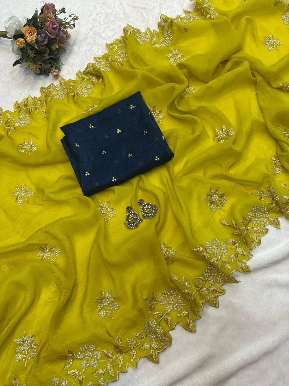 Beautiful RC1 Candy Crush Silk Moti Work Party Wear Saree Wholesale Surat 2026