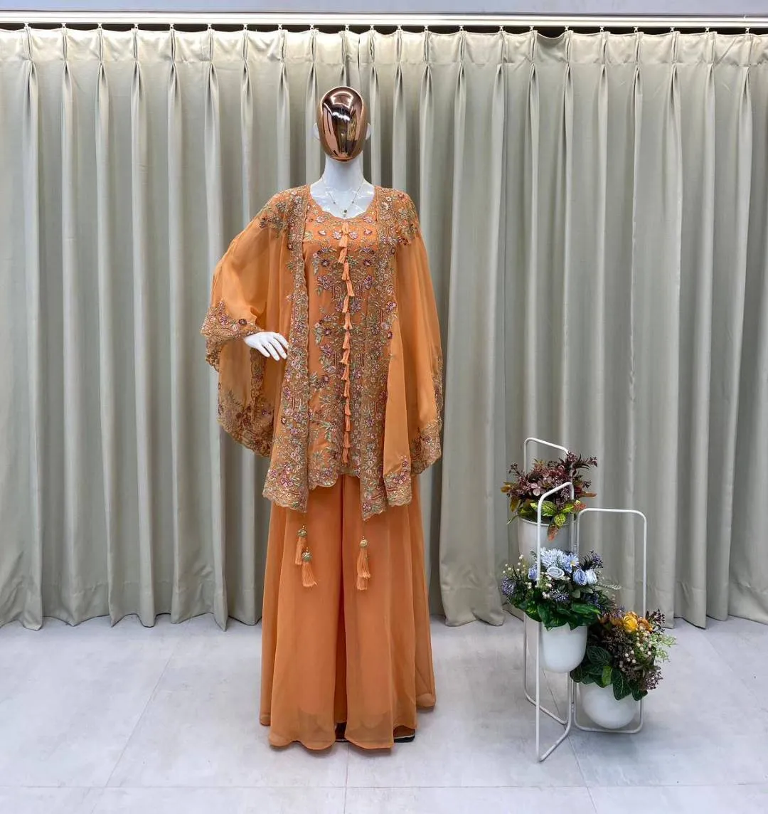 Beautiful BV 406 Georgetta Embroidery Work Festival Kurta Plazzo Wholesale Surat 2026