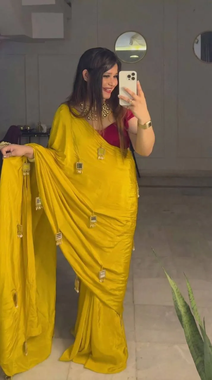 Latest WMS Soft Chinnon Shiny Party Wear Saree Wholesale Surat 2026