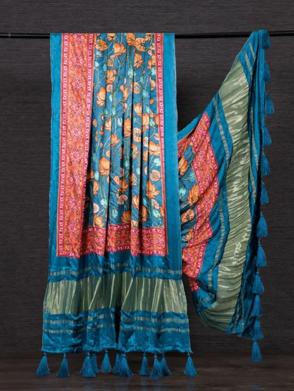 Stylish WMN 4001 Gaji Silk Printed Tassels Work Dupatta Wholesale 2026
