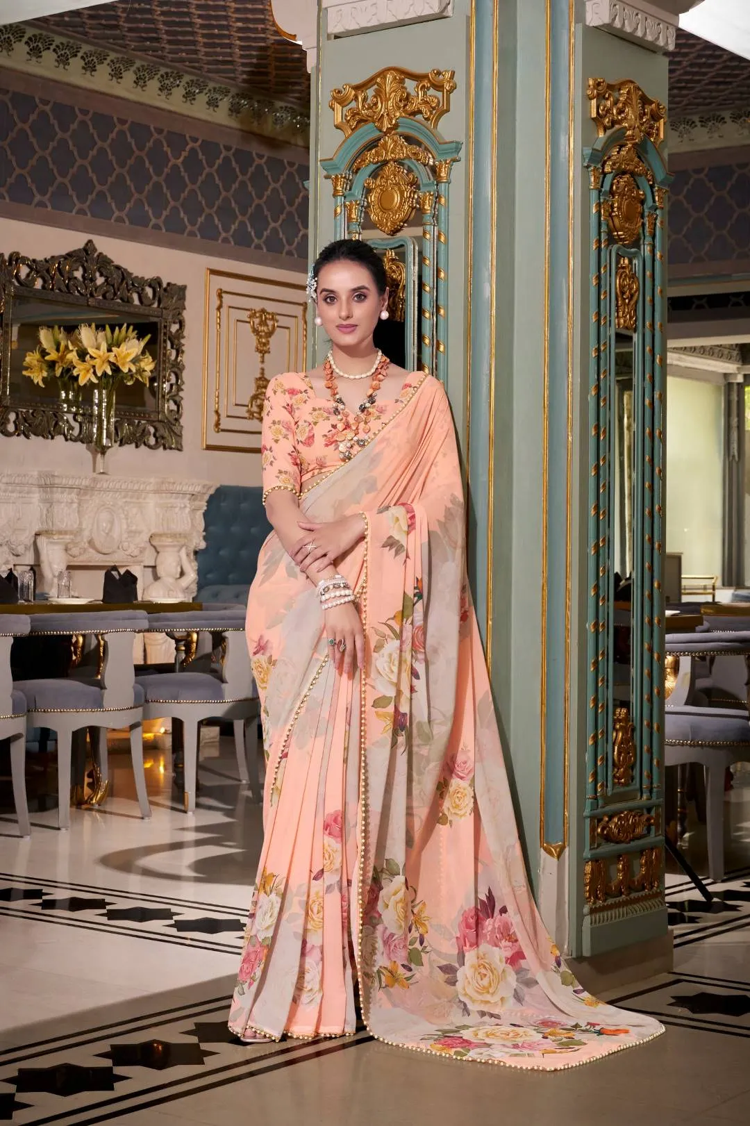 Launching WMN 7007 Nirzari Georgette Printed Saree Wholesale 2026