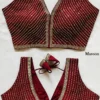 Latest Mrunal Pinky Roman Silk Embroidery Work Readymade Blouse 2026