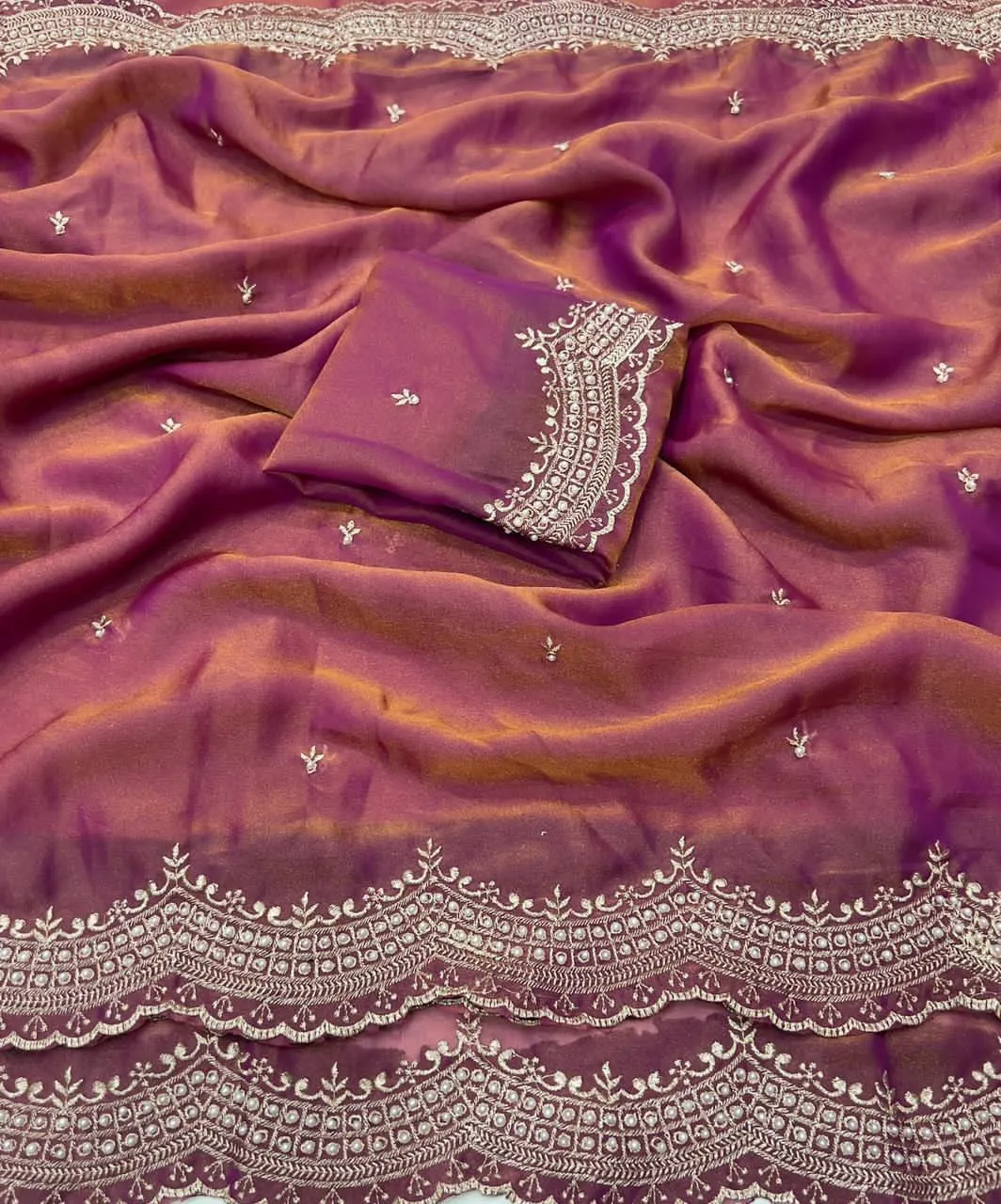 Beautiful RC1 Nc Moss Sattin Emrodairy Festival Saree Wholesale 2026