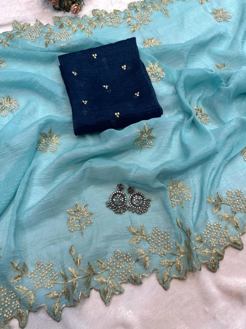 Beautiful RC1 Candy Crush Silk Moti Work Party Wear Saree Wholesale Surat 2026