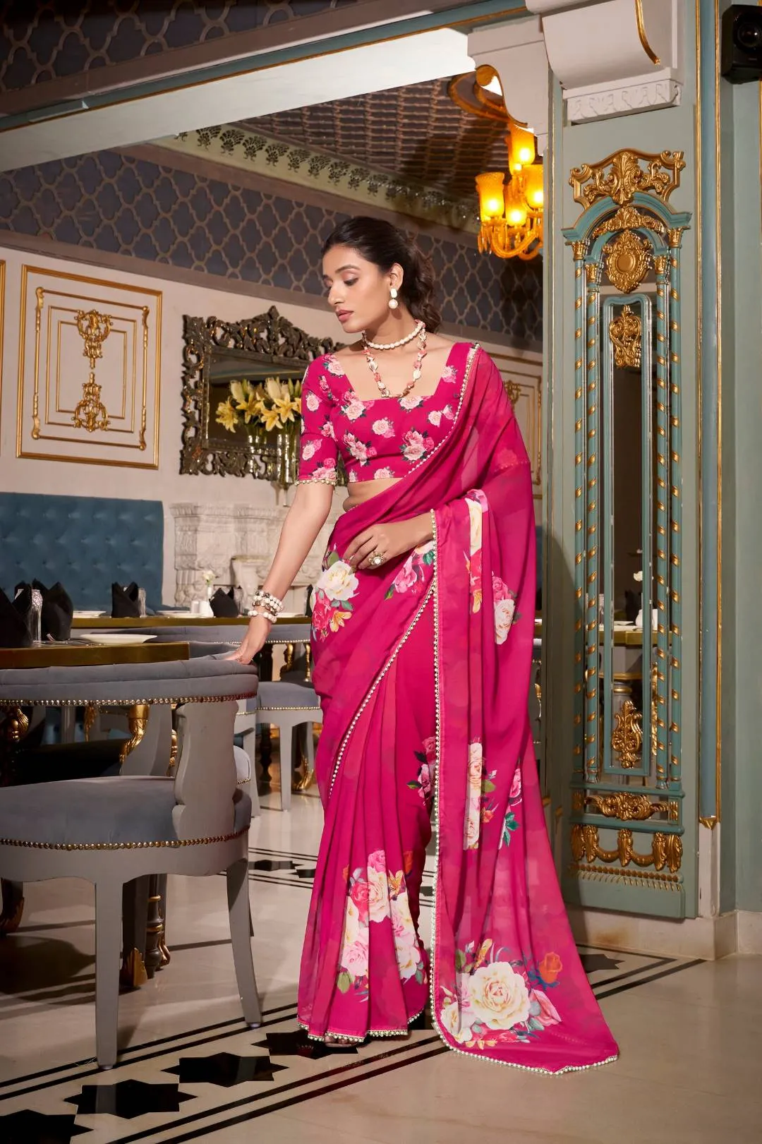 Launching WMN 7007 Nirzari Georgette Printed Saree Wholesale 2026