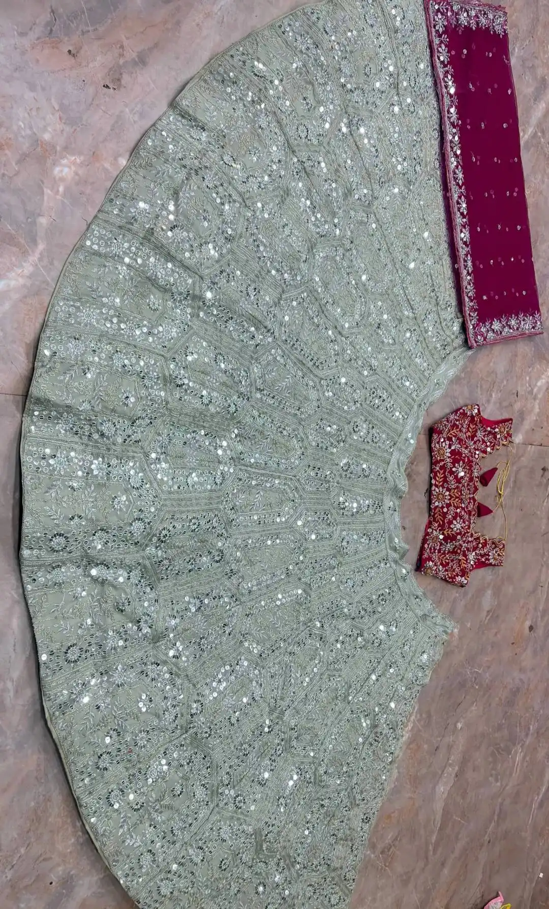 SBD 1831 Faux Georgette Mirror Embroidery Wedding Lehenga Choli Wholesale Surat