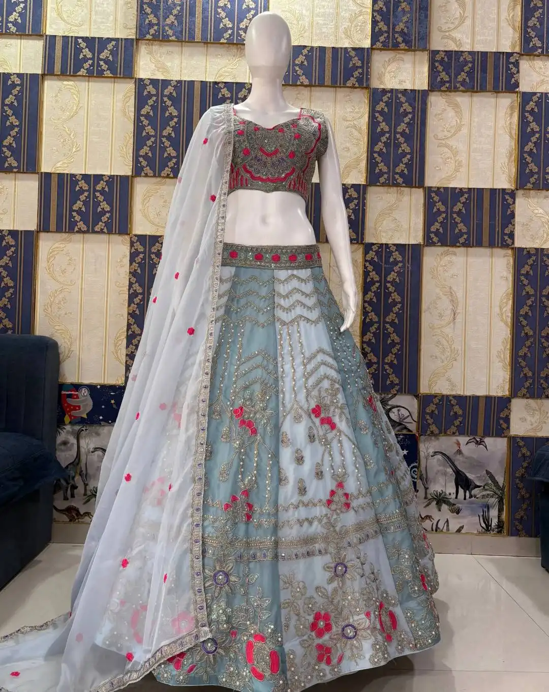 SBD 1844 Tabby Silk Sequins Work Lehenga Choli Wholesale Surat