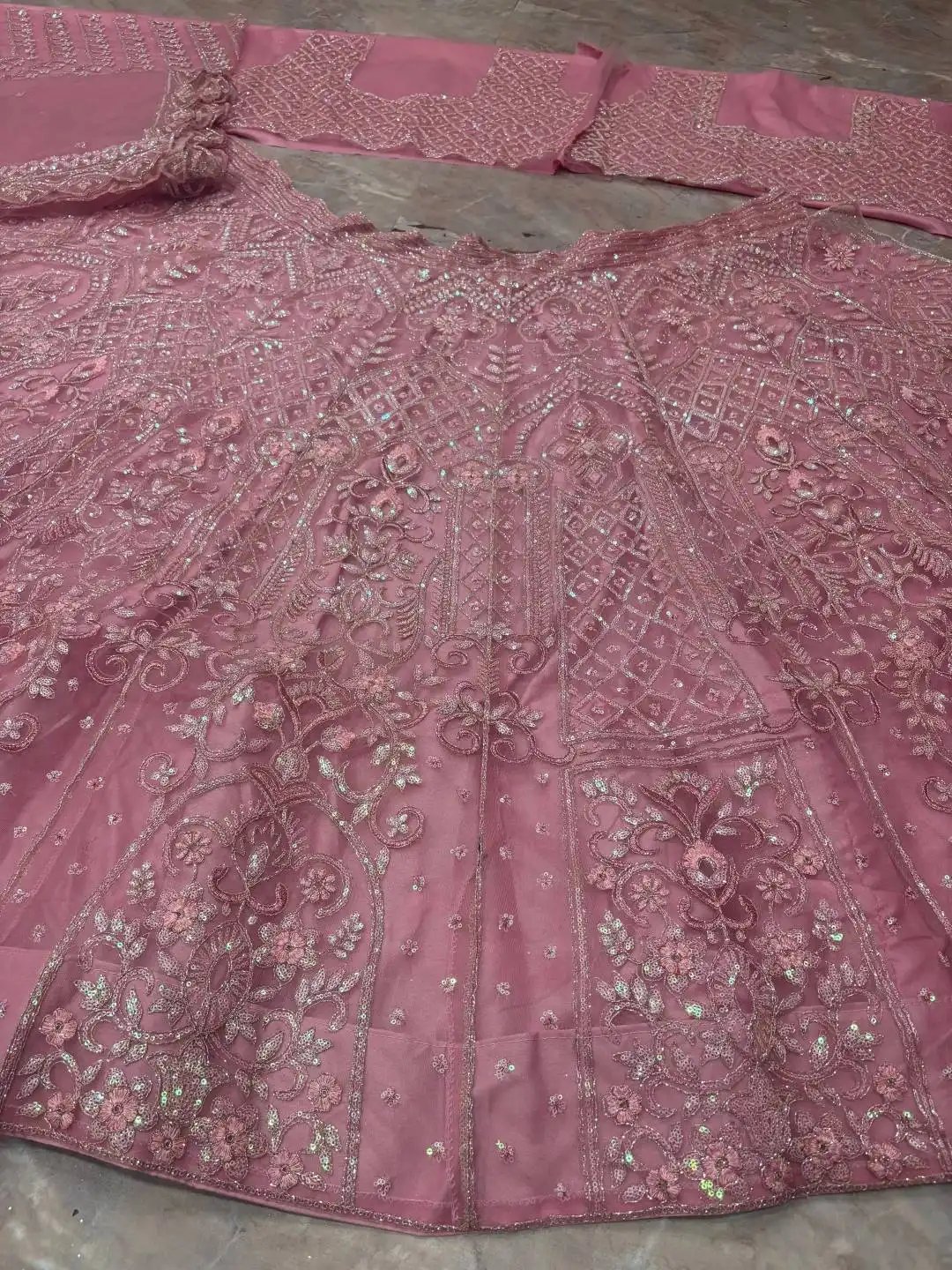 SBD1814 Butterfly Net Embroidery Sequins Party Wear Lehenga Choli Wholesale Surat