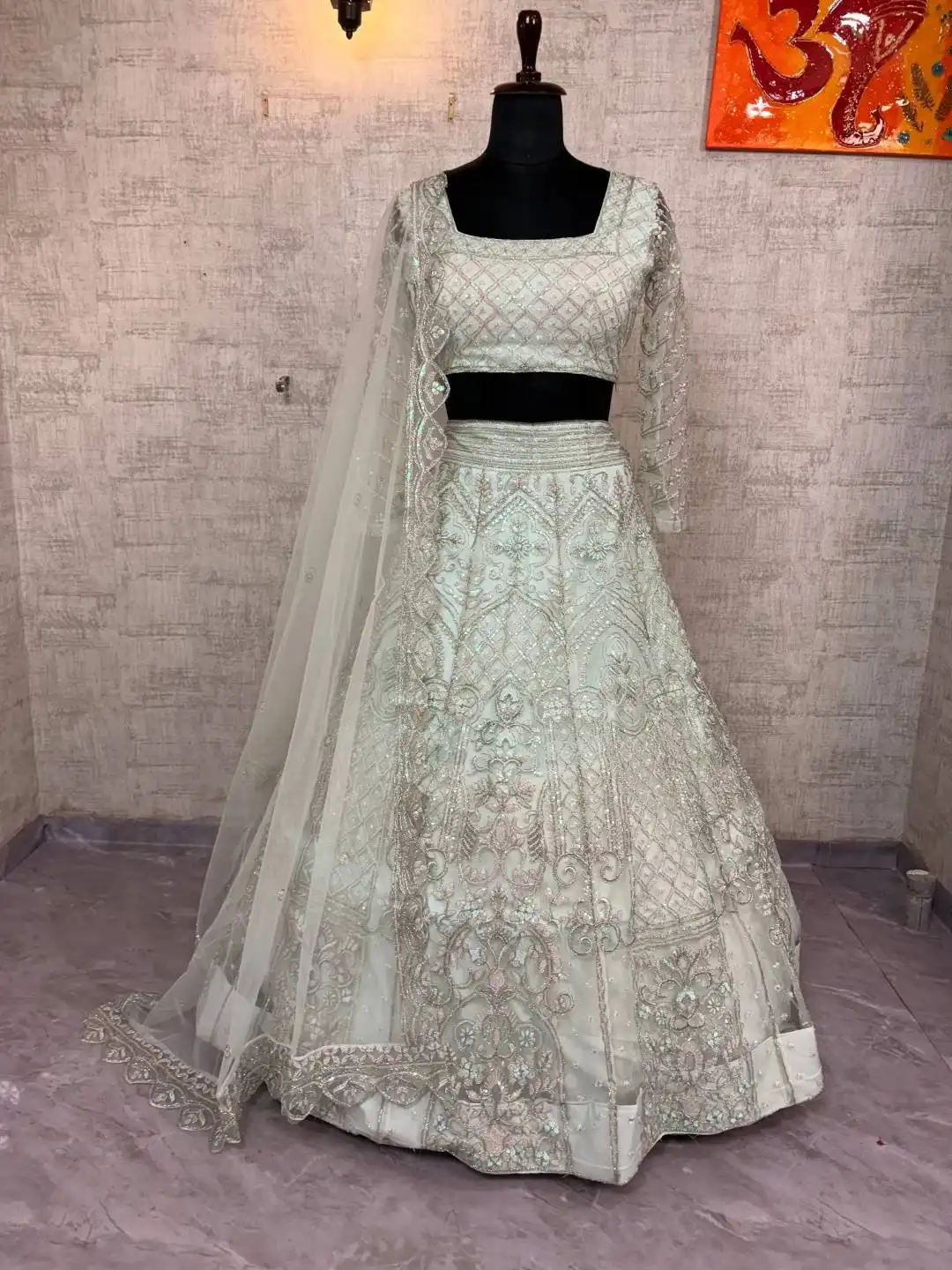 SBD1814 Butterfly Net Embroidery Sequins Party Wear Lehenga Choli Wholesale Surat