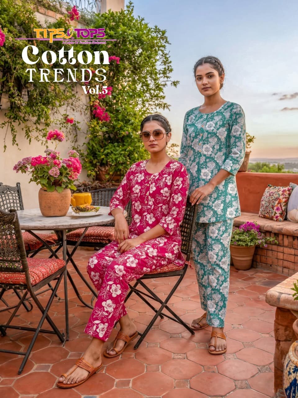 Tips And Tops Cotton Trends Vol 5 Cotton Printed Co Ords Set Collection Wholesale