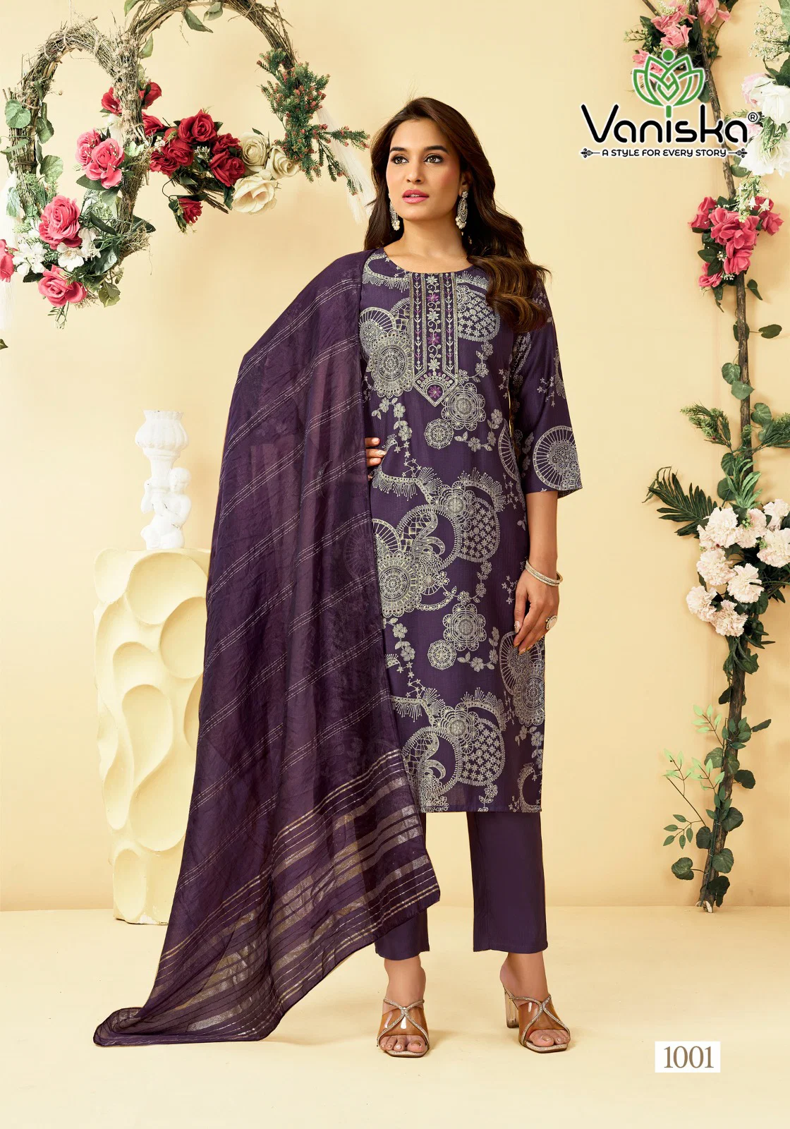 Beautiful Vaniska Fashion Falak Vol 1 Barlin Silk Printed Top Bottom And Dupatta Wholesale 2026