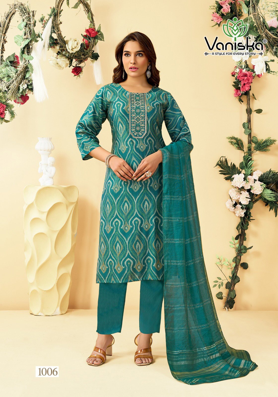 Beautiful Vaniska Fashion Falak Vol 1 Barlin Silk Printed Top Bottom And Dupatta Wholesale 2026