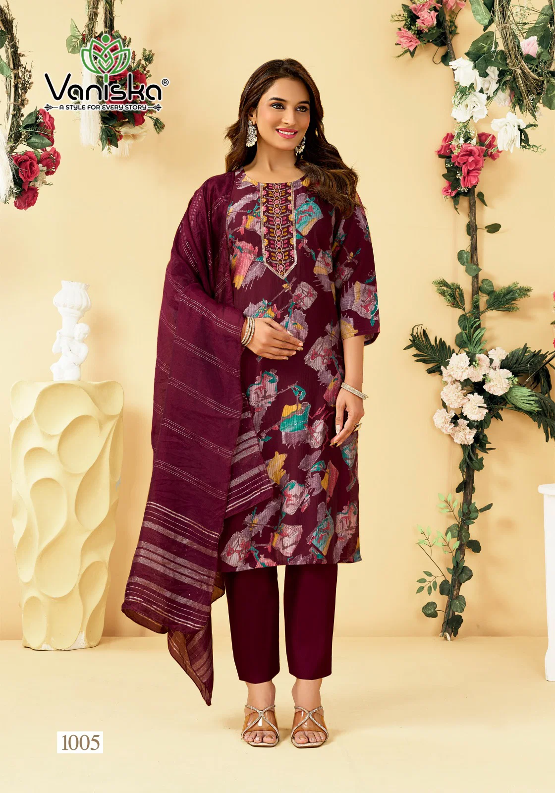 Beautiful Vaniska Fashion Falak Vol 1 Barlin Silk Printed Top Bottom And Dupatta Wholesale 2026