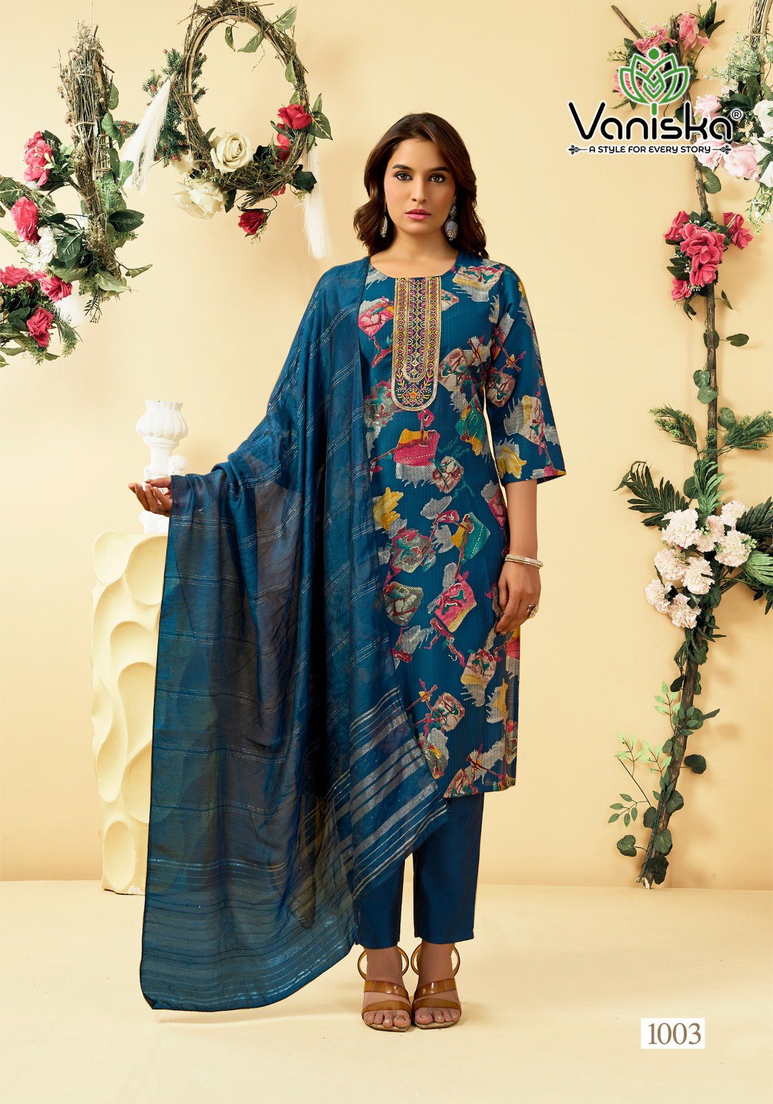 Beautiful Vaniska Fashion Falak Vol 1 Barlin Silk Printed Top Bottom And Dupatta Wholesale 2026