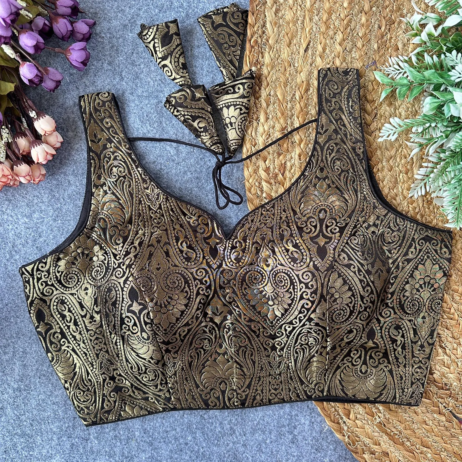 Ruhi Banarasi Silk Bollywood Zari Work Readymade Blouse