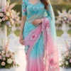 WMS Tabby Trending Butterfly Printed Mirror Hand Work Saree In India