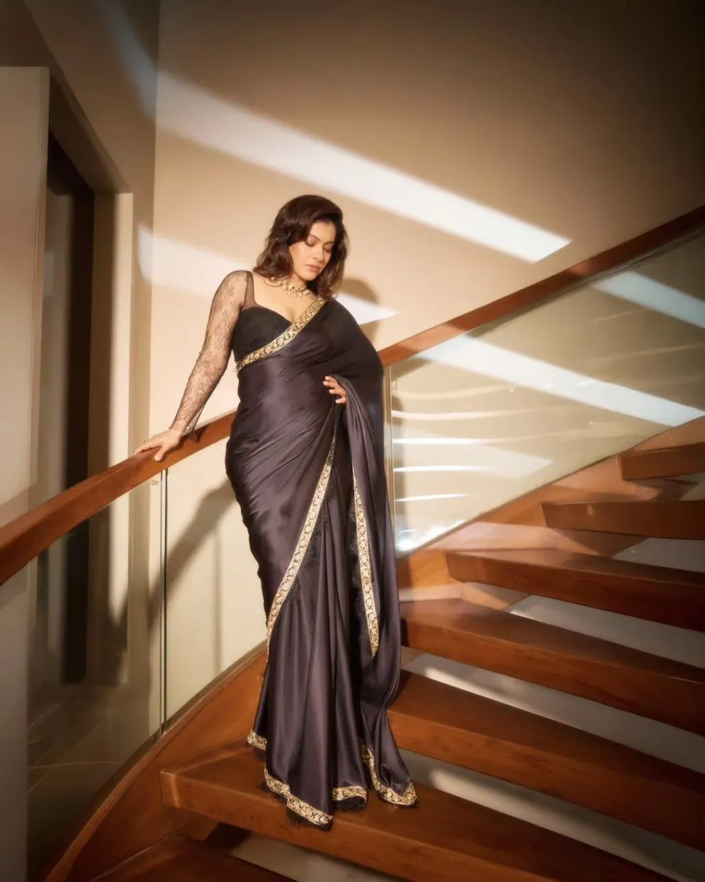 Kusum 814 Kajol Black Beauty Rangoli Silk Bollywood Trending Party Wear Saree