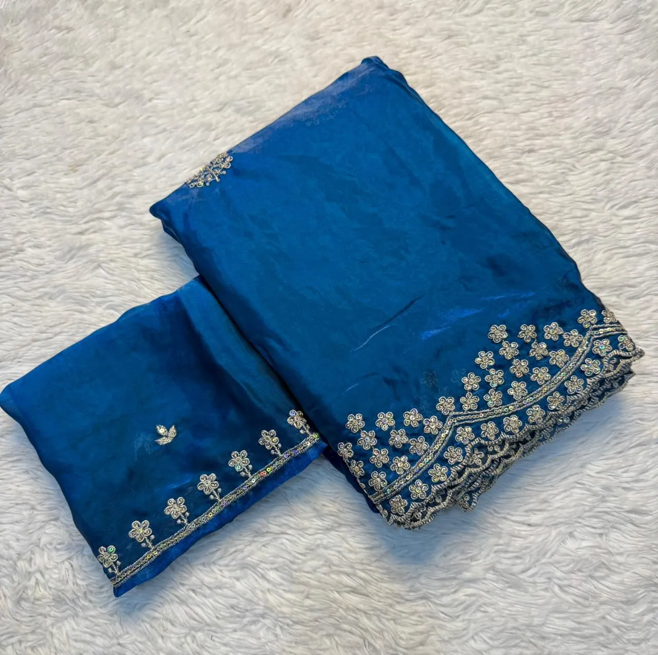SNT Space Silk Saree With Embroidery Work