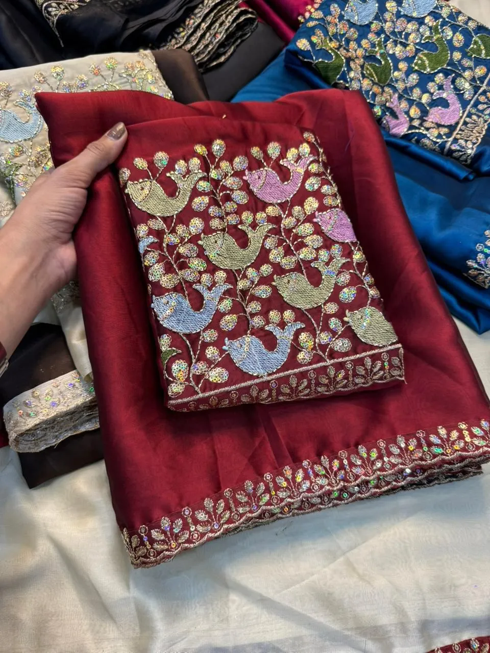 SNT Soft Rangoli Silk Saree Party Wear Border Sequence Work