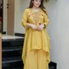 Zarin 02 French Embroidery Raksha Bandhan Kurti Plazzo Co Ord Set