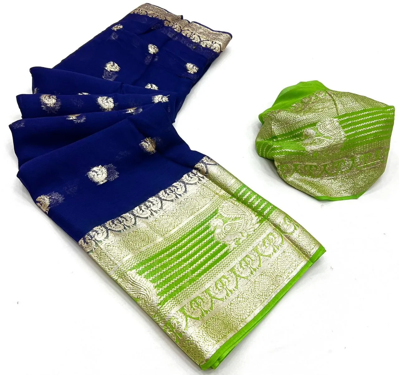 SNT Pure Viscose Georgette Saree Fancy Zari Border