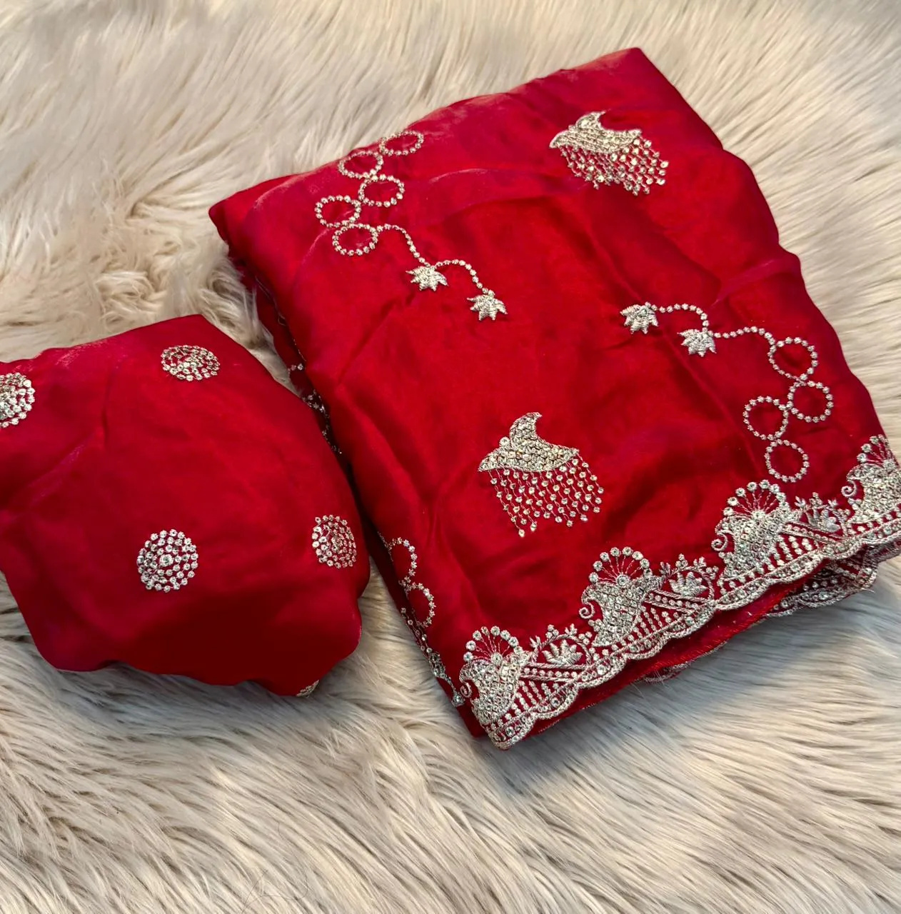 SNT Space Silk Saree With Embroidery Work Wedding Collection