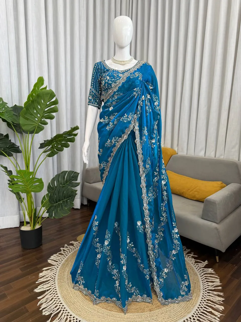 Deepika 629 Fendy Silk Sequnce Work Designer Wedding Saree