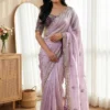 WMS Fandy Satin Embroidery Theard Work Wedding Wear Saree Collection