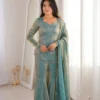 Zarin 19 Fandy Silk Sequence Work Festival Top Gharara Set