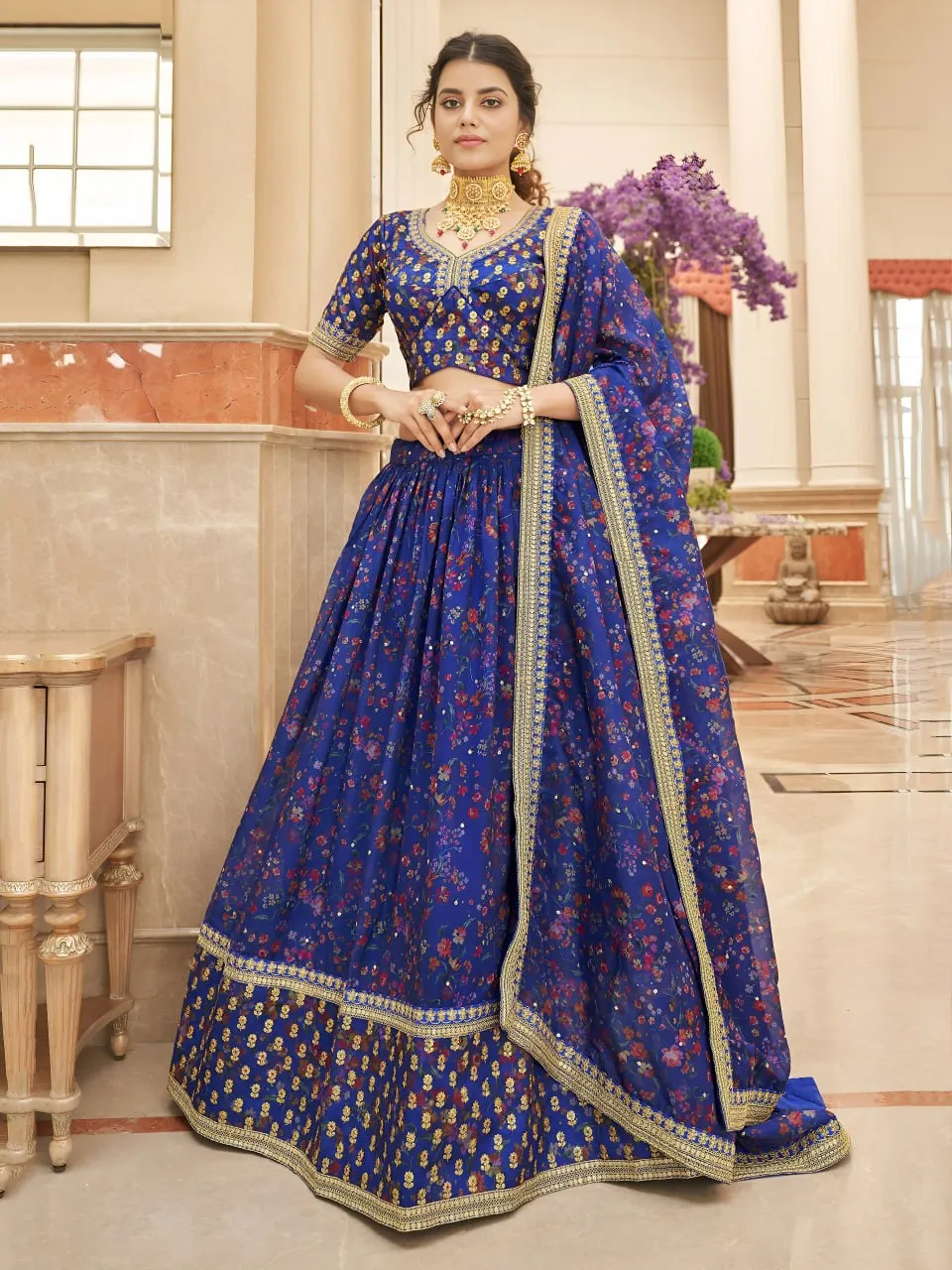 Zeel 7423 Organza Embroidery Sequence Work Printed Lehenga Choli Surat