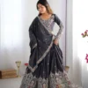 Deepika 400 Natural Crep Silk Sequnce Thread Work Navratri Collection