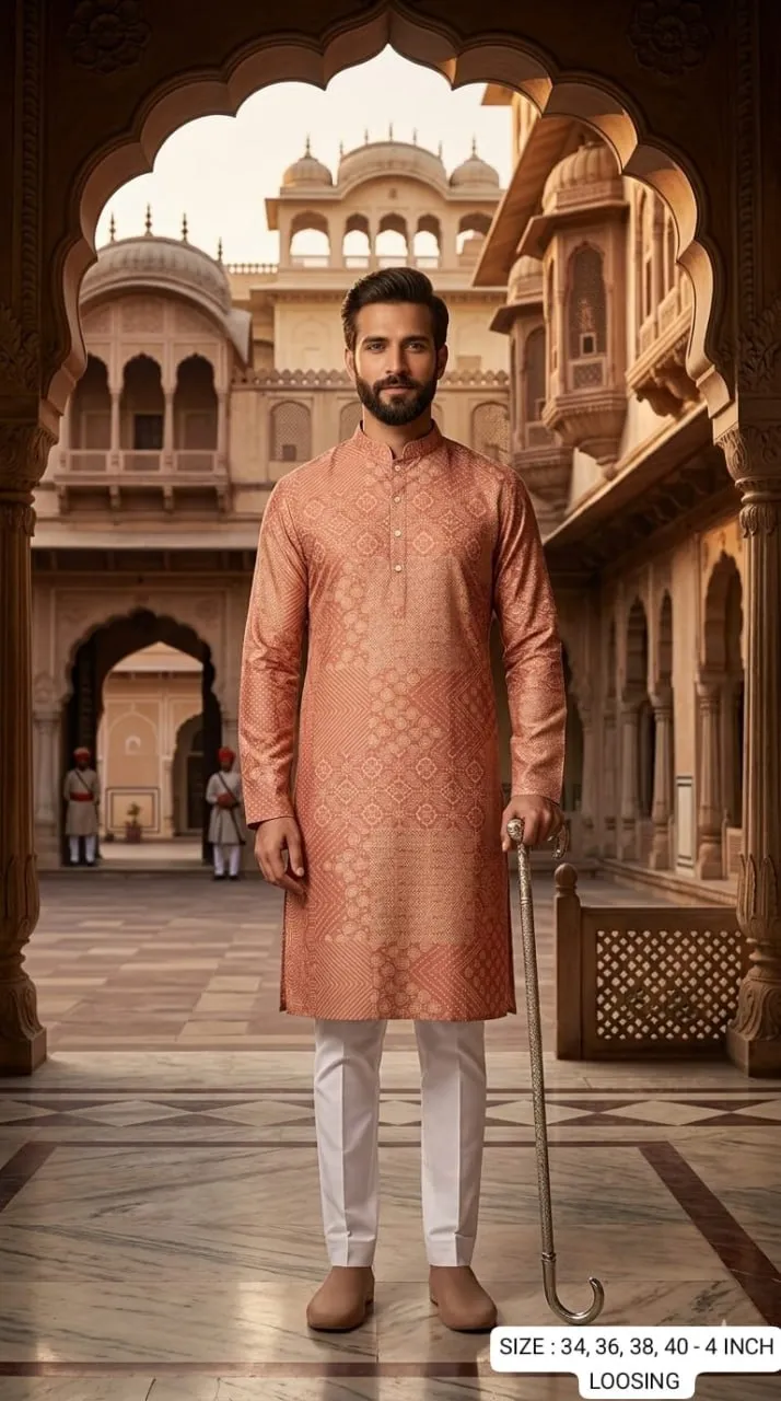 VDA Hydra Click Cotton Printed Festival Kurta Pajama