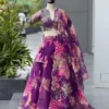 SWT 340 Organza Silk Printed Lehenga Choli Collection