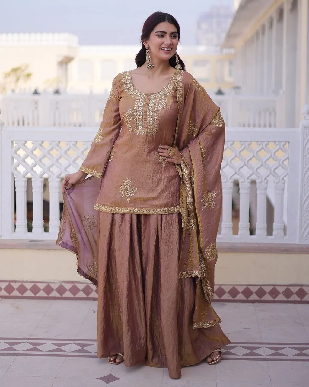 Zarin Simar Vichitra Embroidery Festival Sharara Suit Collection