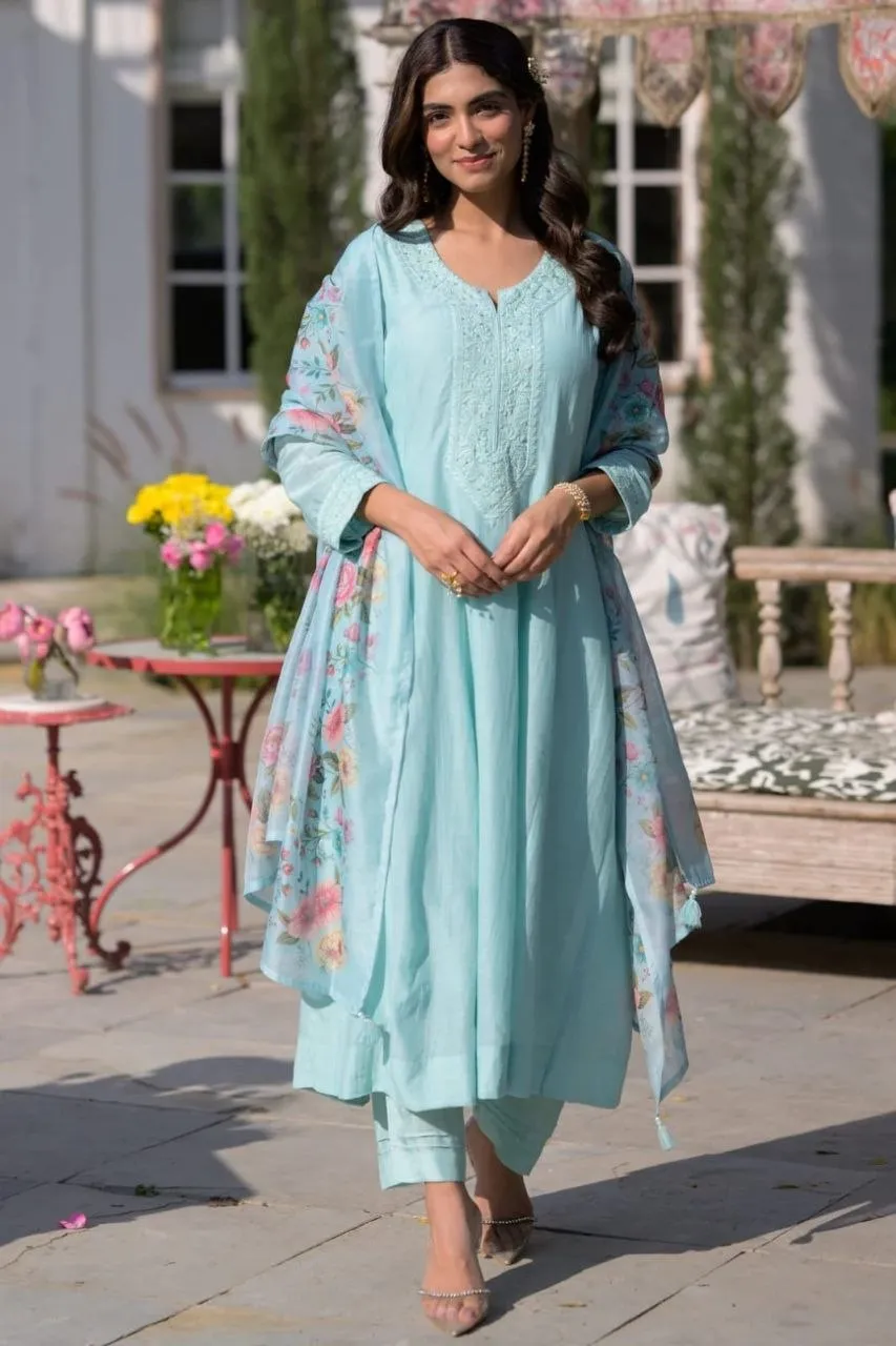 Zarin 30 Chanderi Embroidery Work Readymade Dress Manufacturers Surat