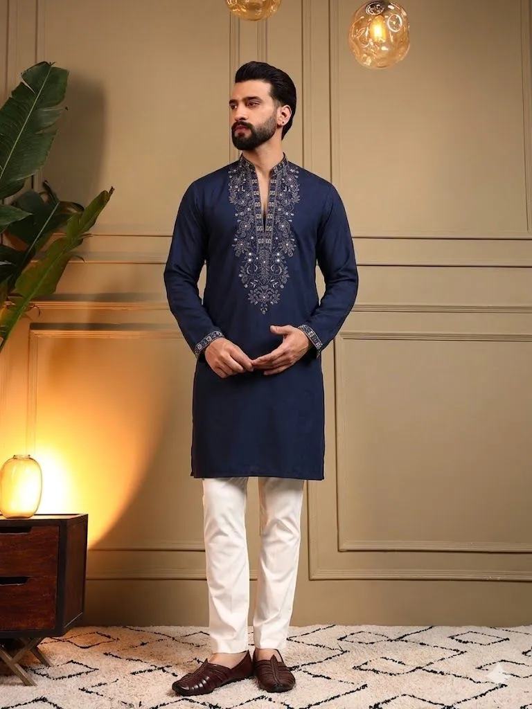 VTR 128 Star Silk Embroidery Sequence Work Kurta Pyjama Collection