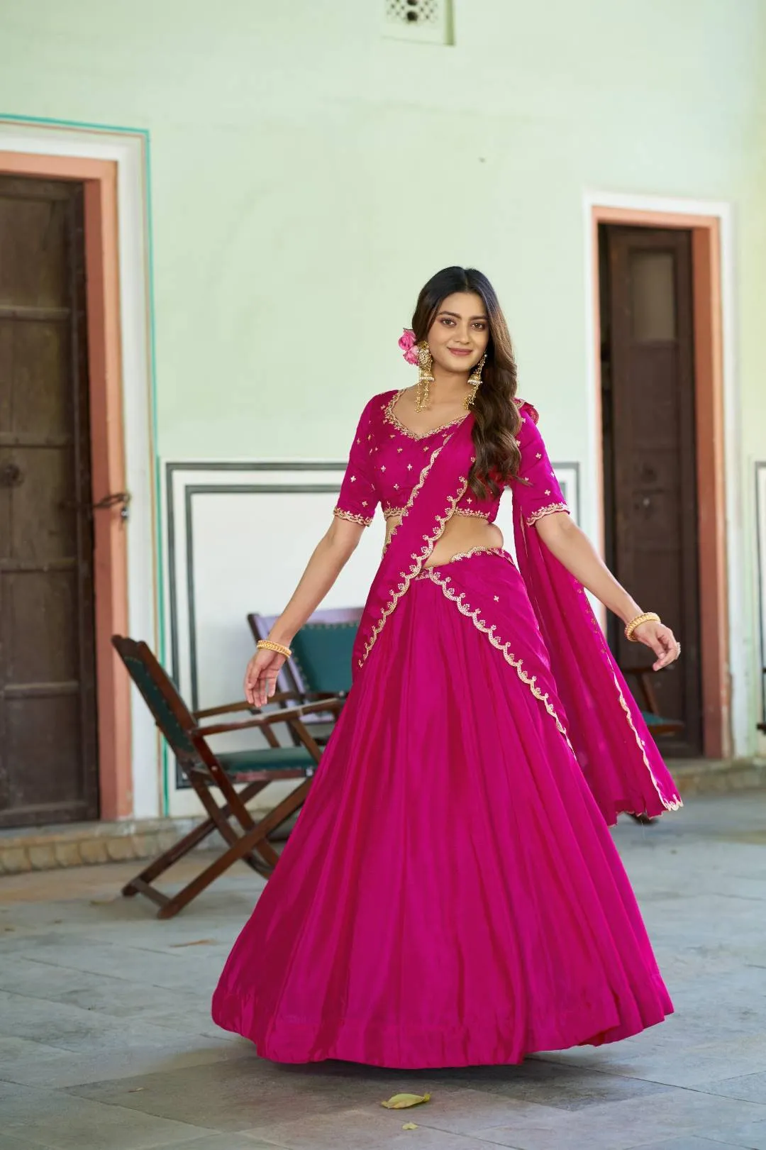 WMN 1441 Meherva Chinon Thread Embroidery Work Lehenga Choli Online Market