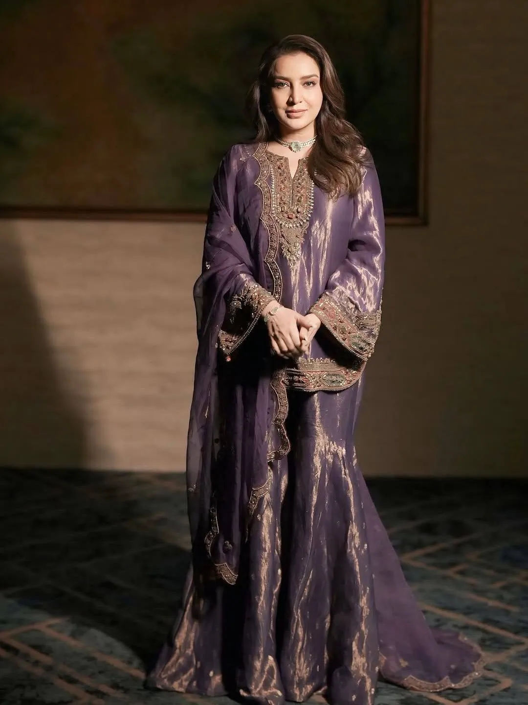 C585 1447 Fendy Silk Embroidery Party Wear Gharara Suit Wholesale Surat