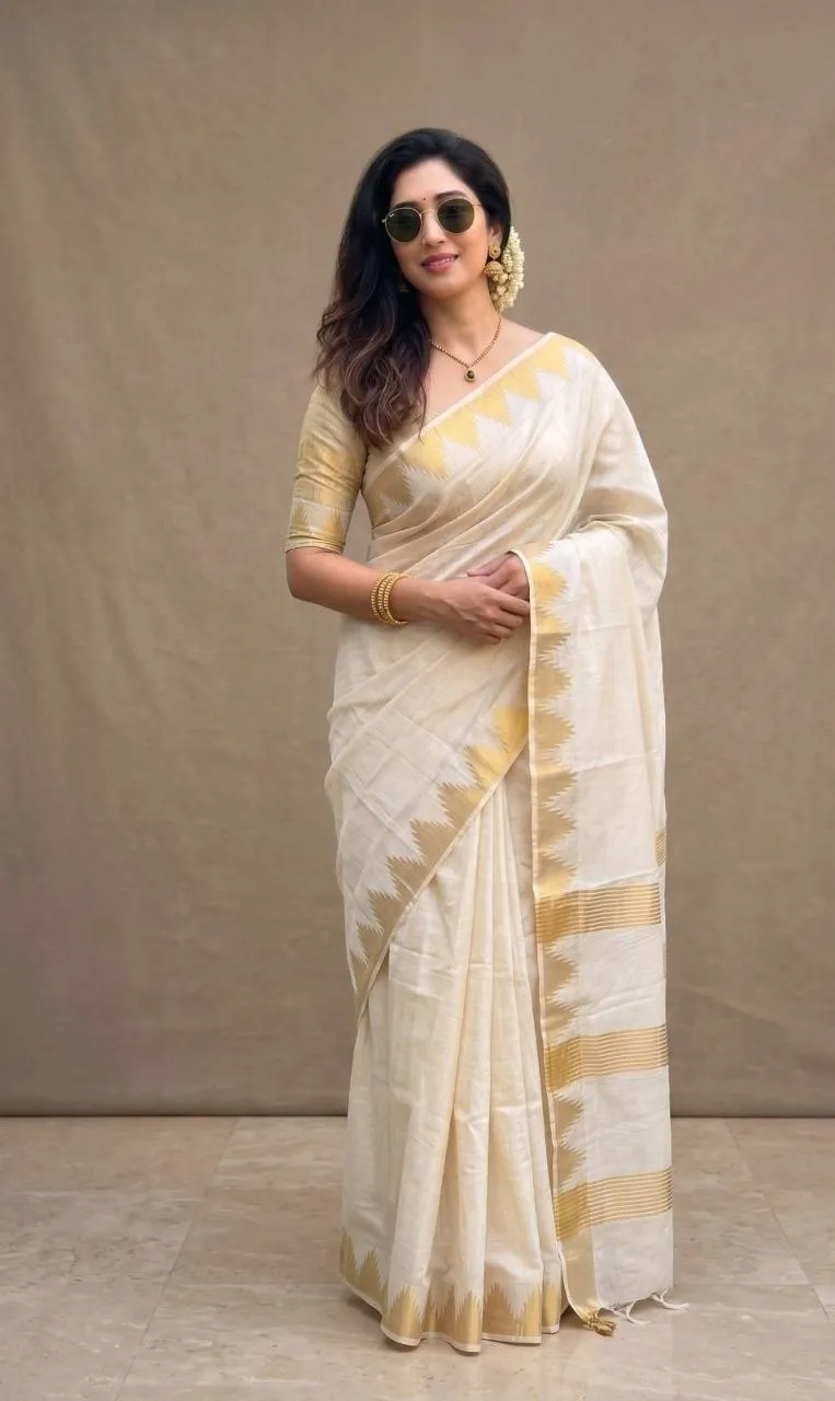 RGS Semi Tussar Cotton Jacquard Work Saree Wholesale Surat