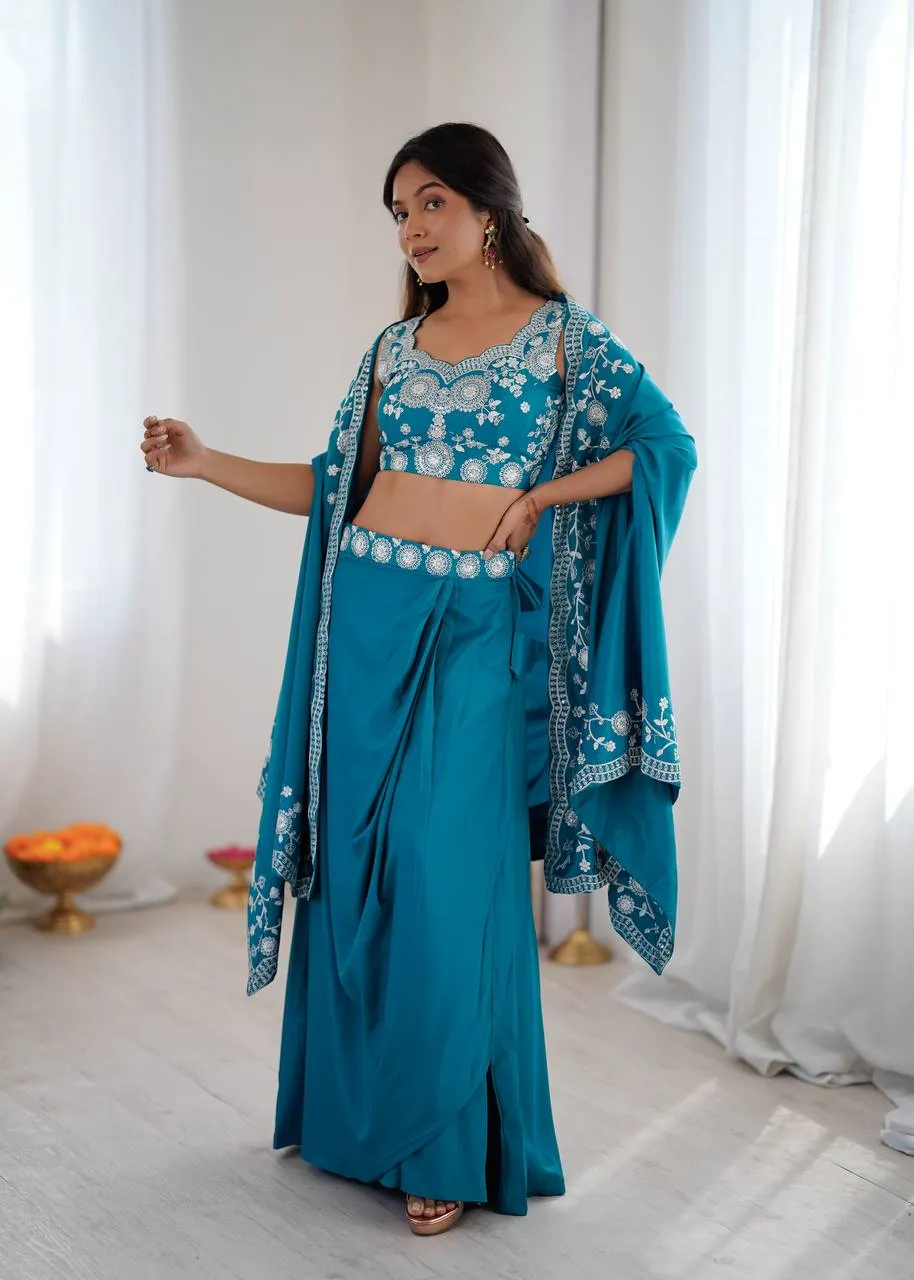 BDB 65 Crep Silk Embroidery Work Festival In Do Wessten Wholesale Surat