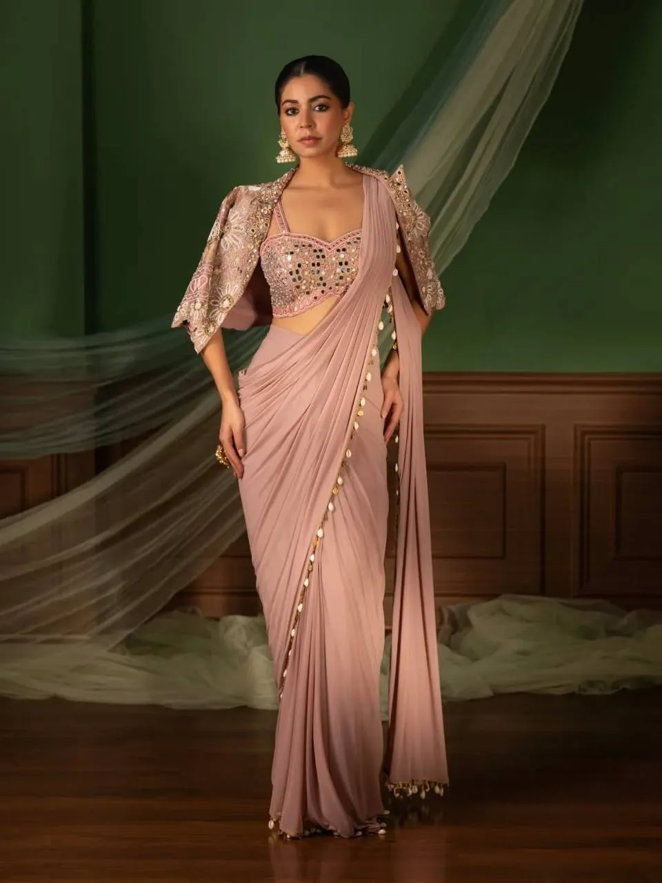 BDB 59 Crep Silk Sequence Party & Wedding Wear Ready To Wear Saree Wholesale Surat