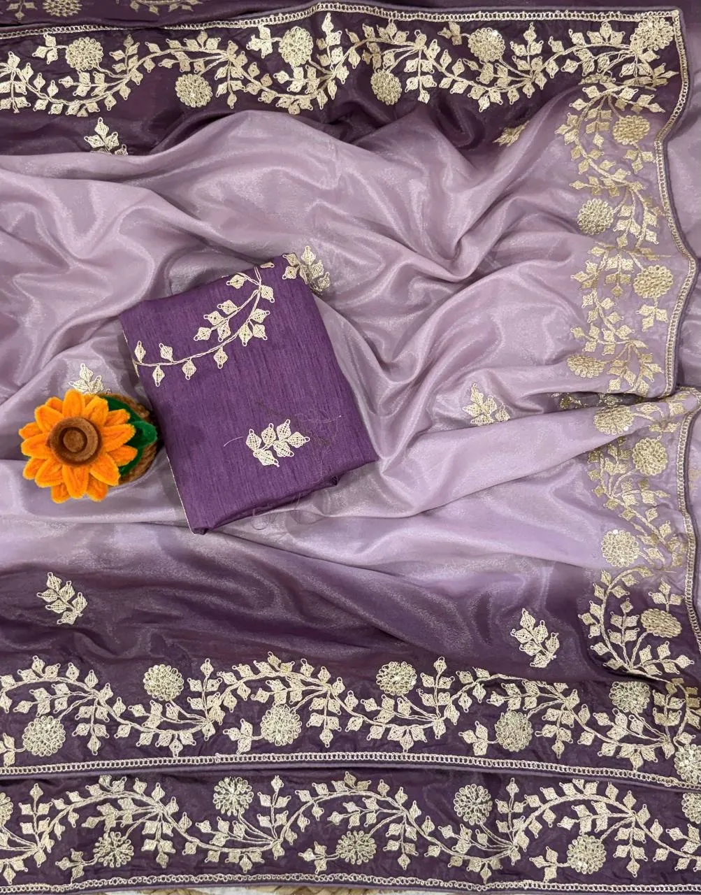 Kusum 843 Chinon Silk Sequence Festival Saree Wholesale Surat