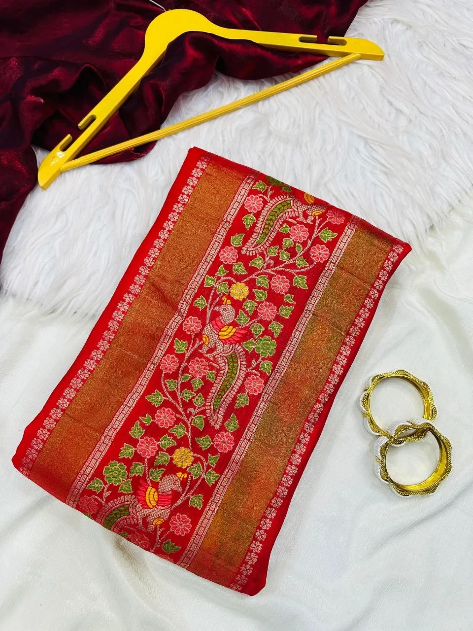 RGS Meenakari Silk Weaving Jari Work Wholesale Surat Saree